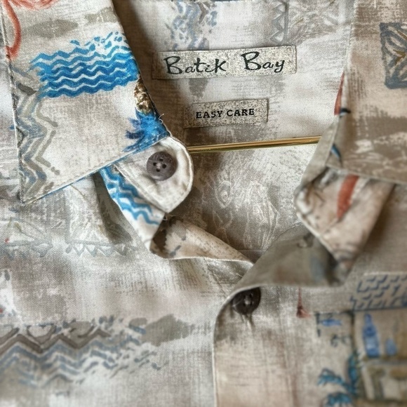 Batik Bay Easy Care Short Sleeve Size Small Hawaiian Shirt Flamingo Palm Tree - Picture 4 of 9